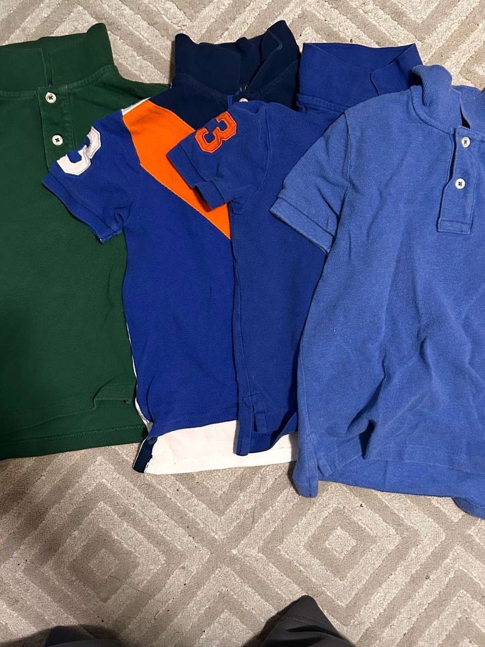 3/4T Polo by Ralph Lauren Boys' MultiColor Polo Pack Blue, Green, Orange Accents